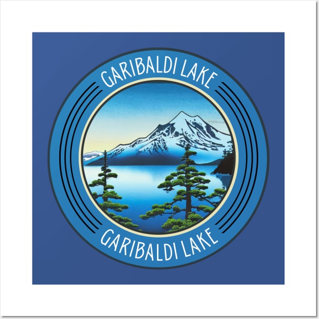 Blue Vintage Garibaldi Lake Hiking and Travel Lovers Wall Art by Mochabonk